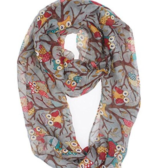 Owls Fall Winter Soft Lightweight Scarf - Picture 5 of 5